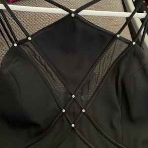 Sho Max originals spaghetti straps maxi black dress, 52.5 length,size 10